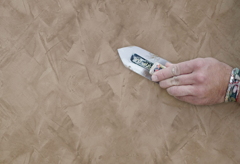 Marbling effect paint. Venetian stucco paint